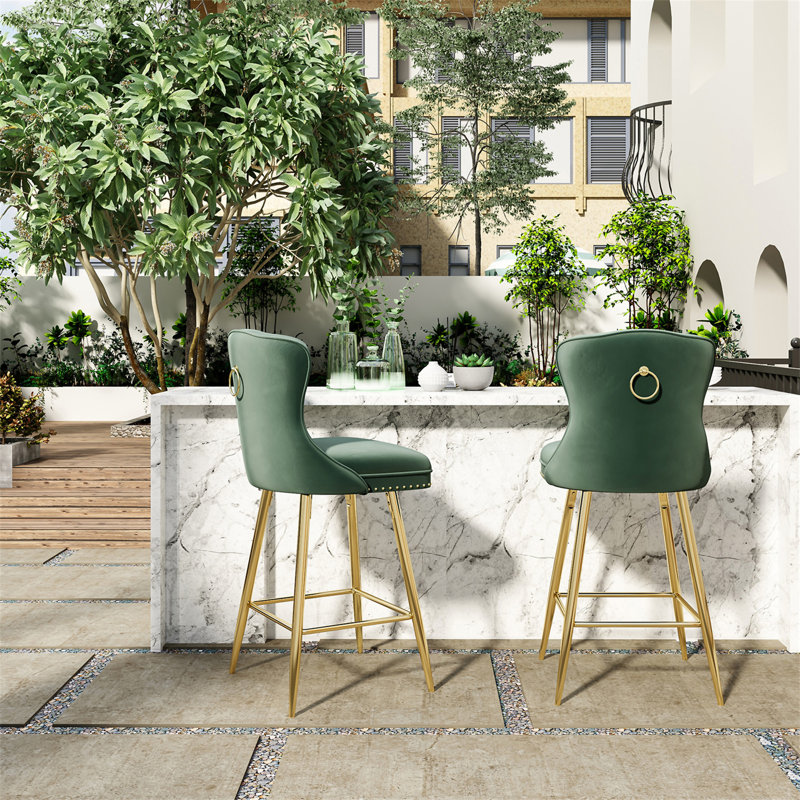 Ensemble de 2 tabourets de bar (sans table), Vert