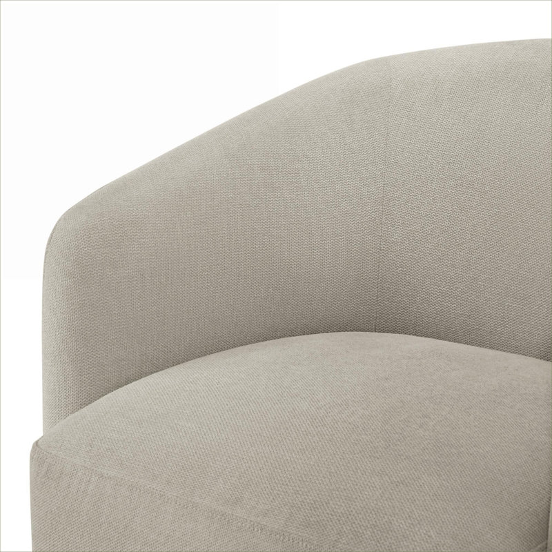 Fauteuil demi-tonneau pivotant à 360 degrés, tissu beige chaud pour les petits salons et appartements, Beige