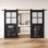 Portes de grange non assemblées et finies de style tableau noir de 40 po x 80 po Homquer