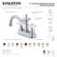 Kingston Brass Heritage Two-Handle 3-Hole Deck Mount 4" Centerset Bathroom Faucet with Plastic Pop-Up