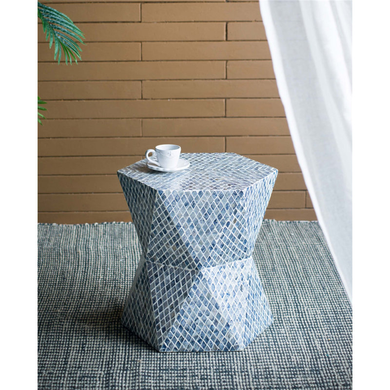 Tabouret de jardin 19 po x 19 po x 20 po, table d'appoint décorative avec charme géométrique et design fonctionnel