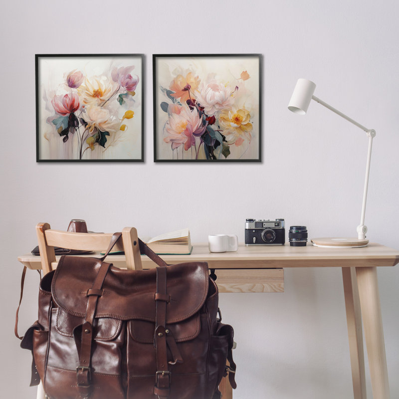 Doux fleurs par Irena Orlov, 2 pièces, H 17 po x l 17 po