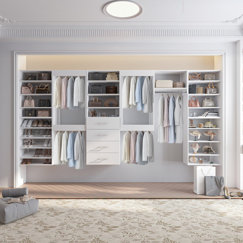 Système de garde-robe modulaire, conception polyvalente et personnalisable pour un rangement et une organisation efficaces