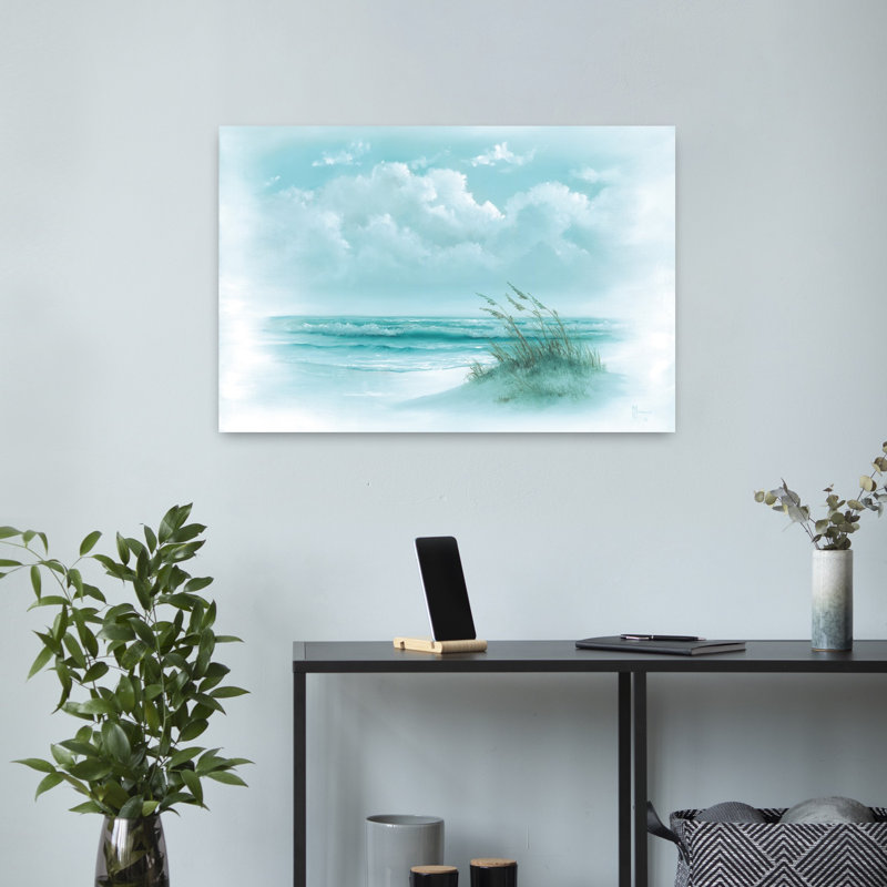 Avoine de mer en silhouette, art côtier abstrait, H 16 po x l 24 po