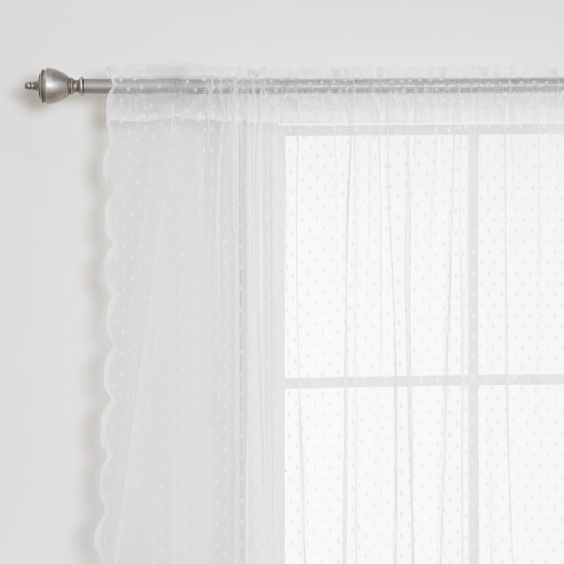 Laird Semi Sheer Curtain Pair, 52"W x 96"L, White