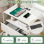 Ensemble de table de chevet 25 po H 2 po, table de bout blanche avec station de charge et 2 tiroirs, table d'appoint courbée-834724020-837760136