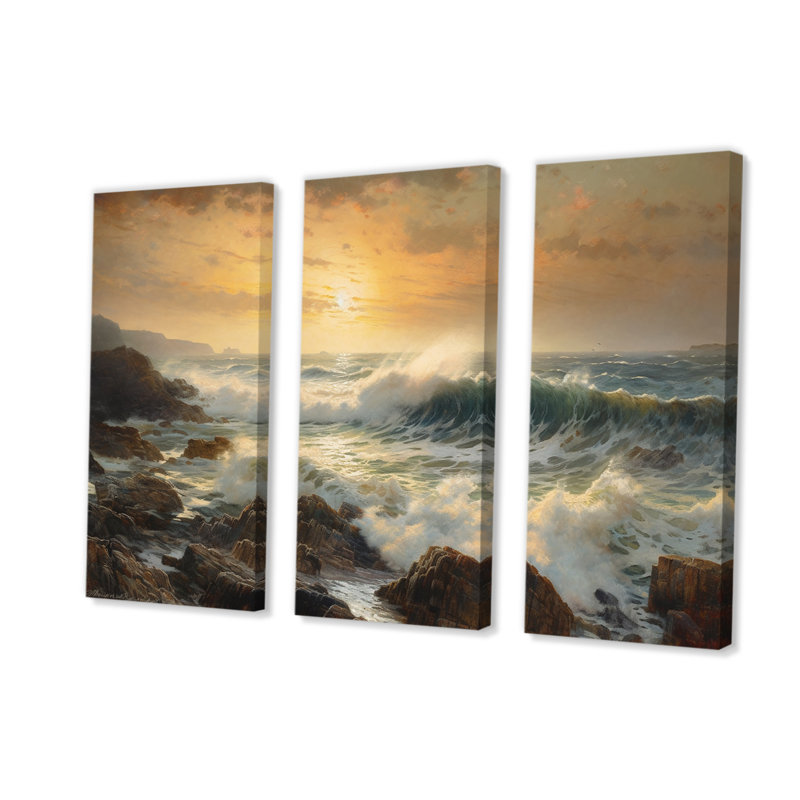 Ensemble d'impressions sur toile Penley - Coastal Waves, H 28 po x l 36 po x P 1 po