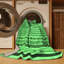 Tapis abstrait vert émeraude lavable à la machine 2268-837106033