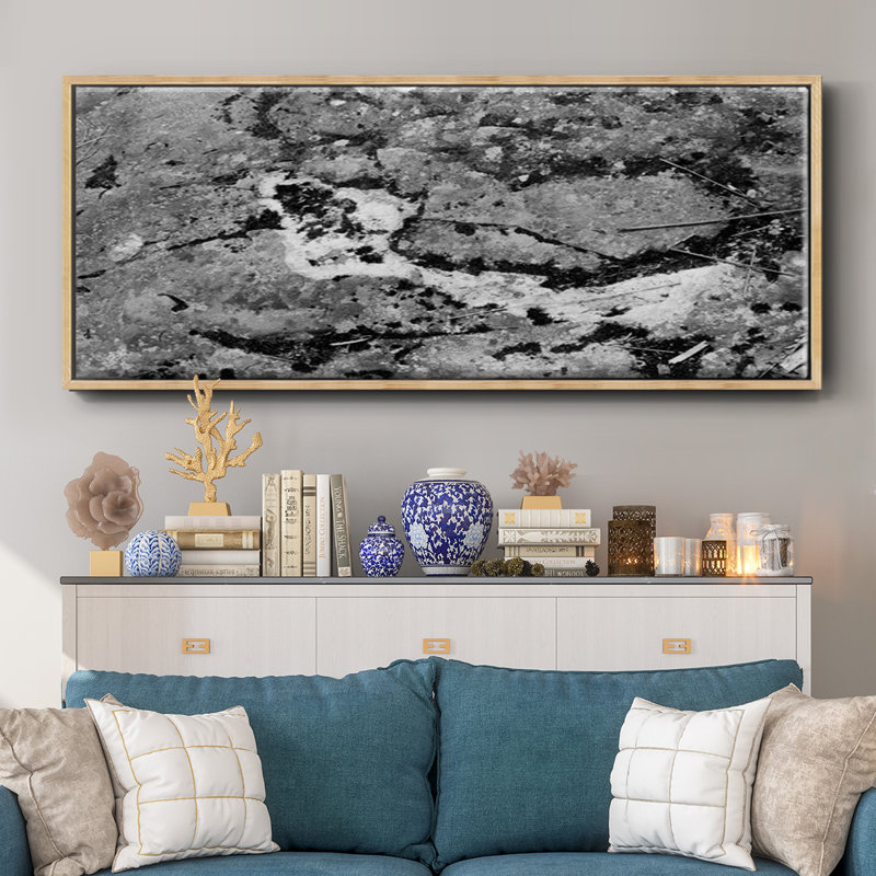 Found Textures XIV- Framed Canvas, 24" H x 60" W