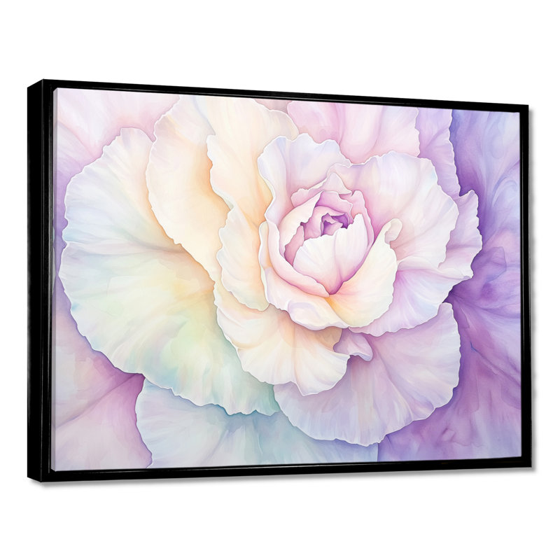 Lavande, étreinte de fleur d'œillet I, H 34 po x l 44 po, Black, Impression dans un cadre flottant sans passe-parto