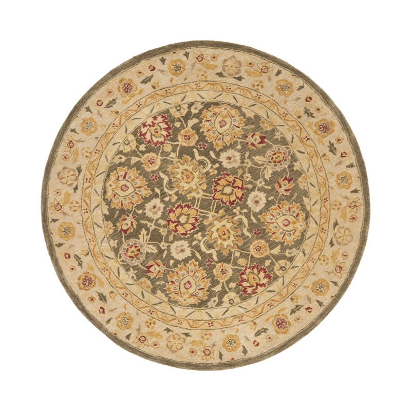 Bulwinder Hand Tufted Wool Oriental Rug, Round 8'