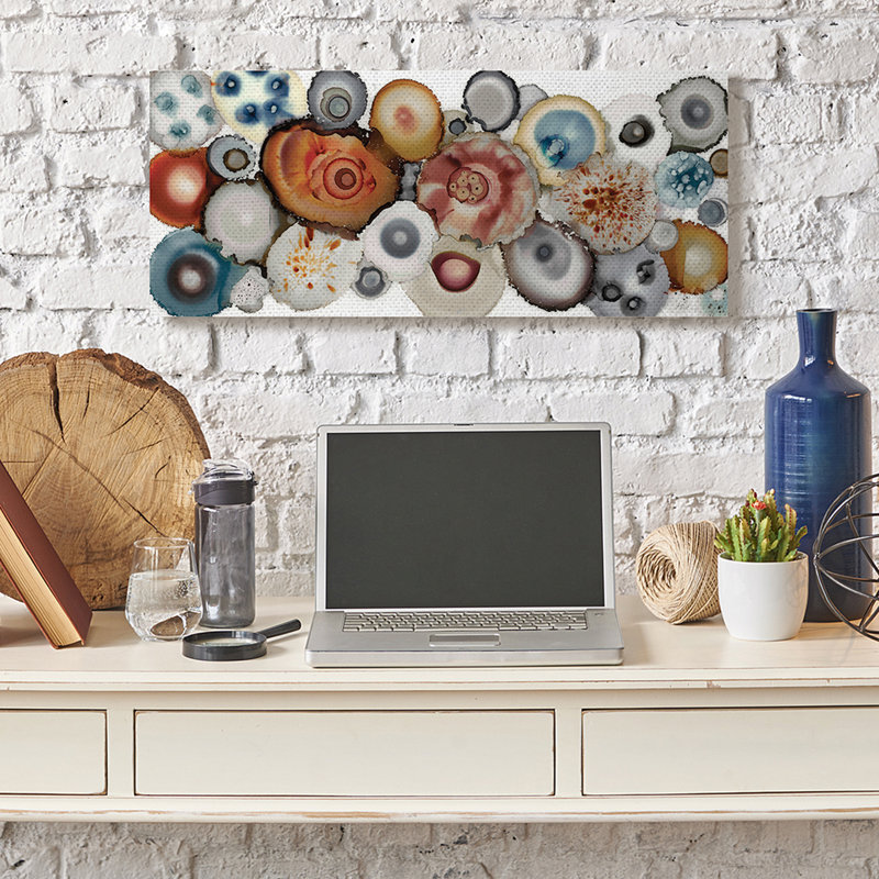 «Collage of Earth Geodes Natural Blue Brown Gray» par Laura Van Horne - impression, Toile tendue