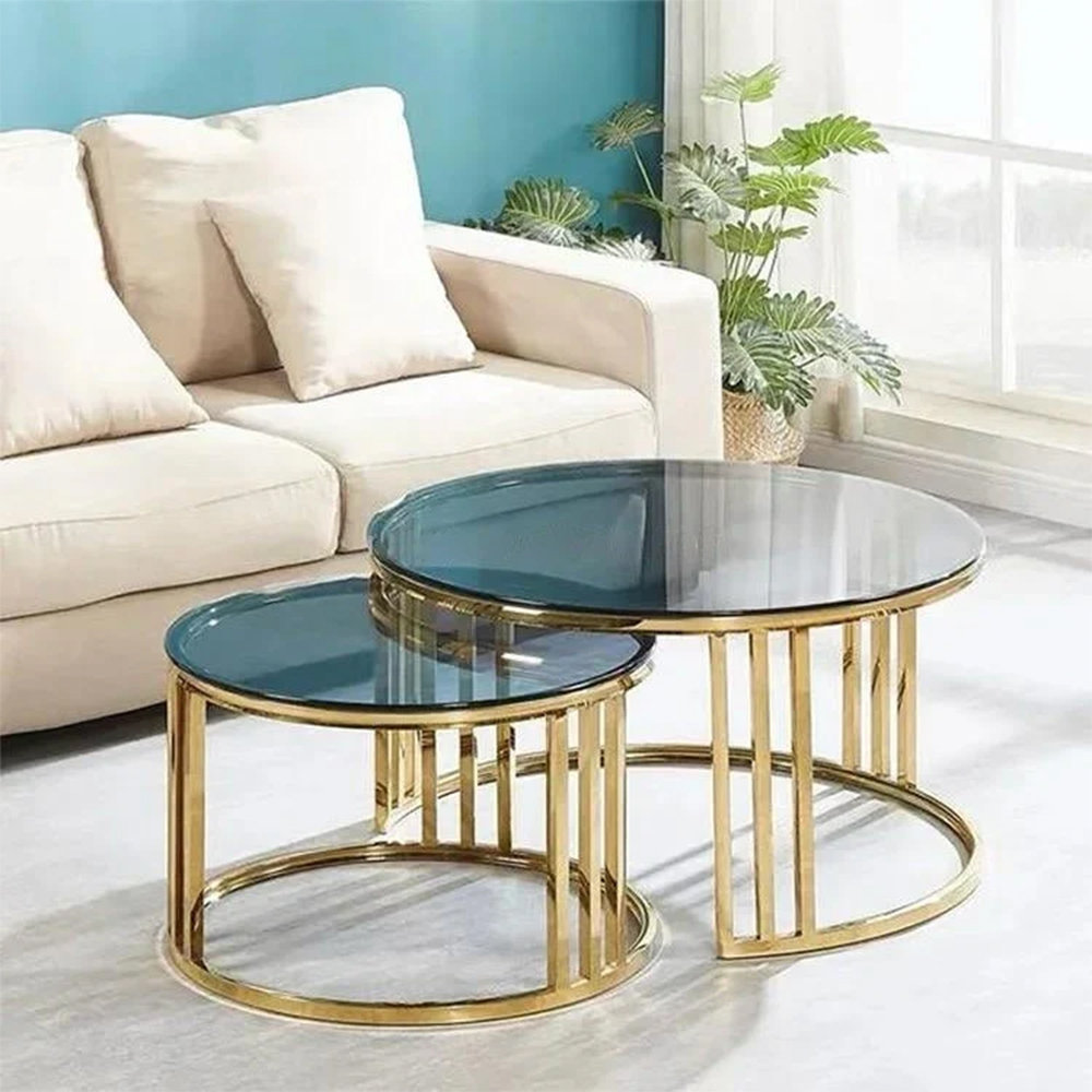 Luna Chrome Nesting Coffee Table Set
