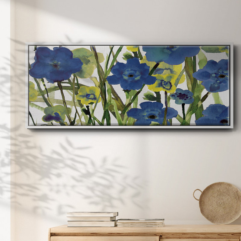 Picking Flowers- Framed Canvas, 12" H x 30" W