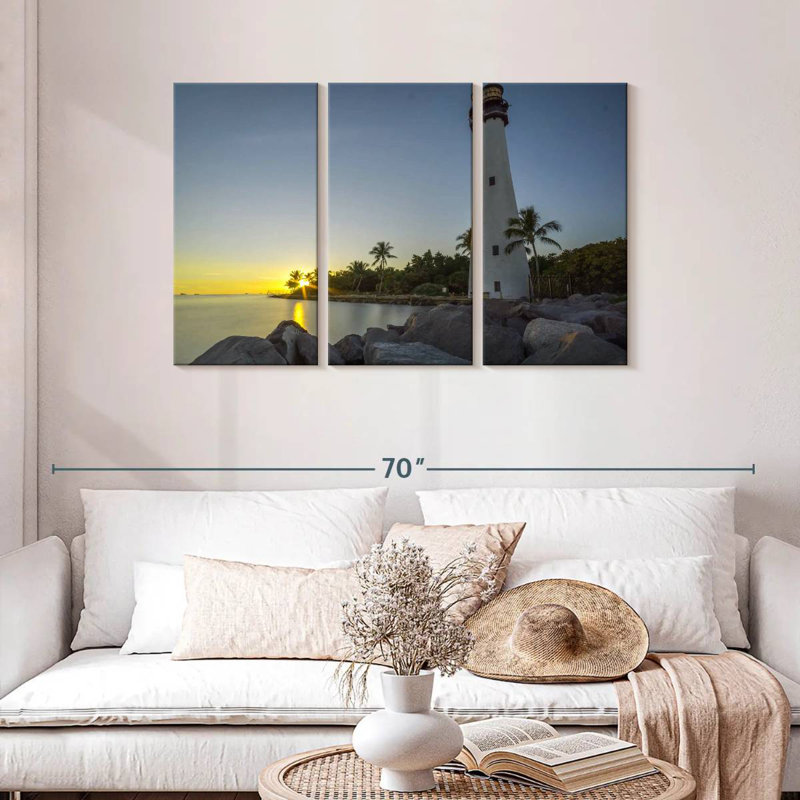 Aletra Key Biscayne Lighthouse Sunset, 28" H x 45" W