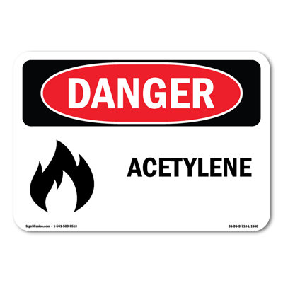 Acetylene Plastic Sign 14" X 10"