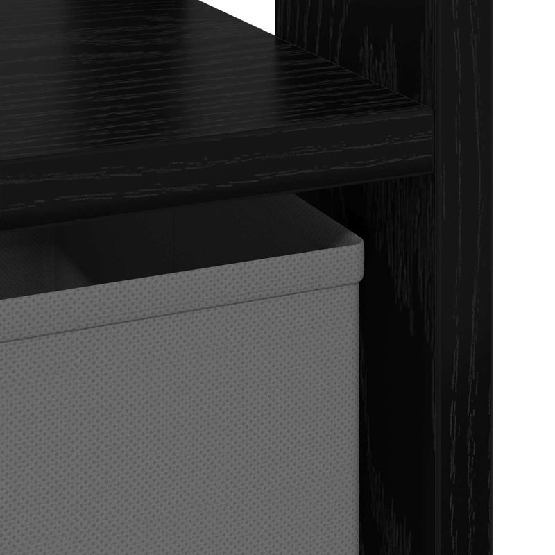 41cm W Composite Bedside Table, Black Oak