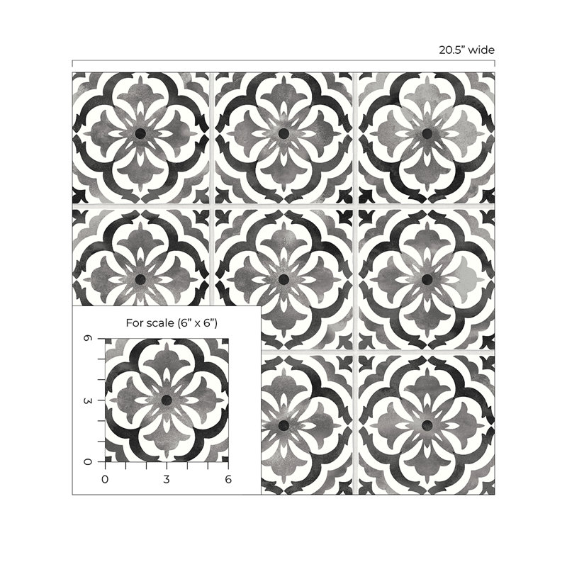Papier peint adhésif à carreaux Sorento bleu marine Daisy Bennett Designs, Noir