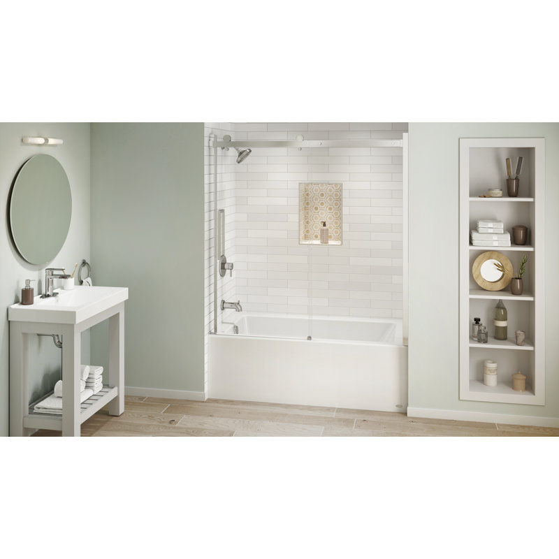 SIGNATURE® Rectangle Flat Front 6030 Skirted Soaking, Left, White