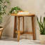 Table de bistro semi-ronde pliable en bois naturel de style chic