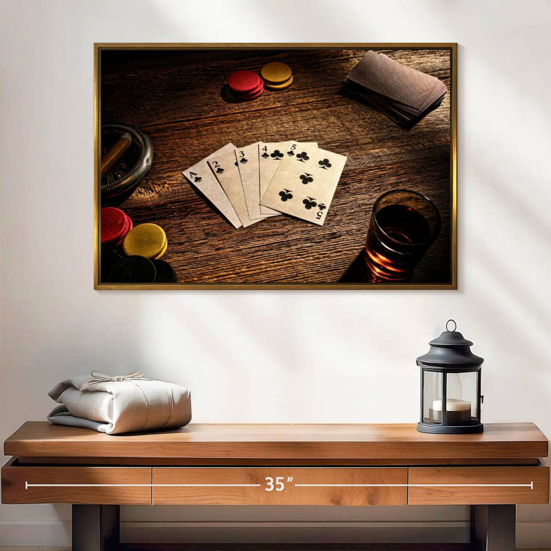 Tisonnier droit, 25 po x 17 po, Cadre flottant doré