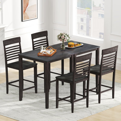 Ensemble de table de salle à manger à hauteur de comptoir pour table de cuisine carrée et chaises de bar
