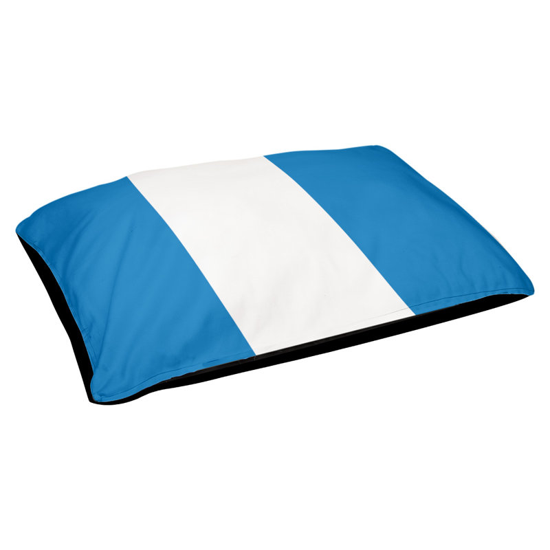 Coussin rectangulaire designer Atlanta, Grand (L 40 po x l 50 po), Bleu / blanc / bleu