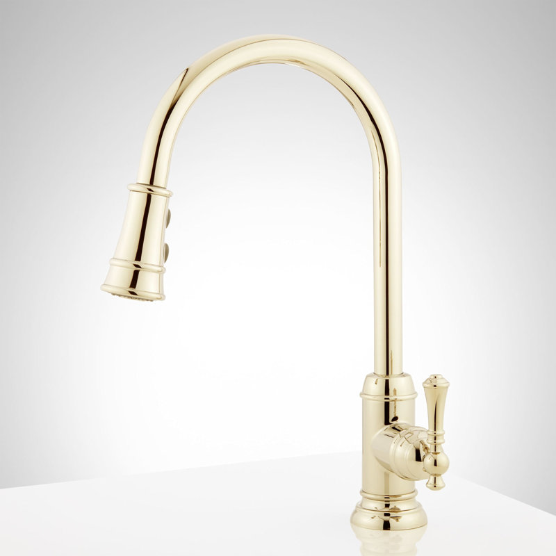 Amberley Single-Hole Pull-Down Spray Kitchen Faucet -Chrome, Chrome