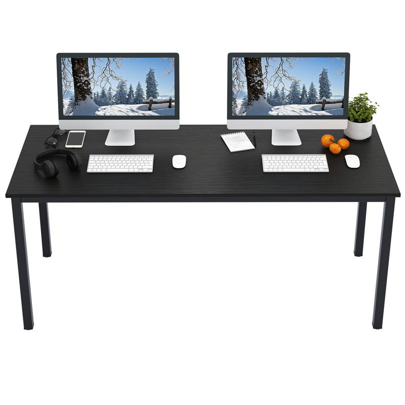 Bureau d'ordinateur Pauljohn, Noir, Noir, H 29,02 po x l 62,99 po x P 22,99 po
