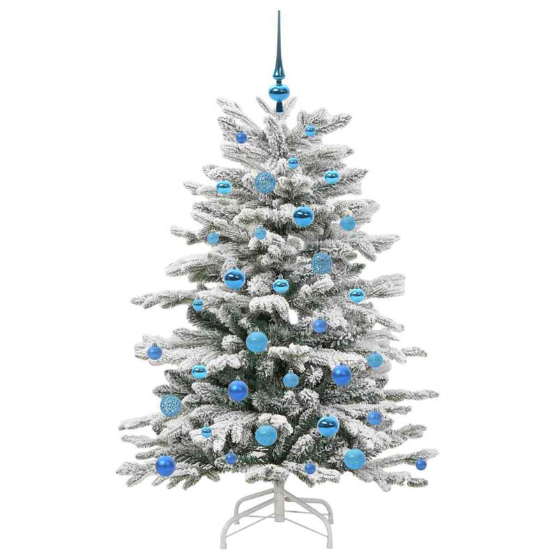 Artificial Hinged Christmas Tree White PE and PVC, 4.92 ft