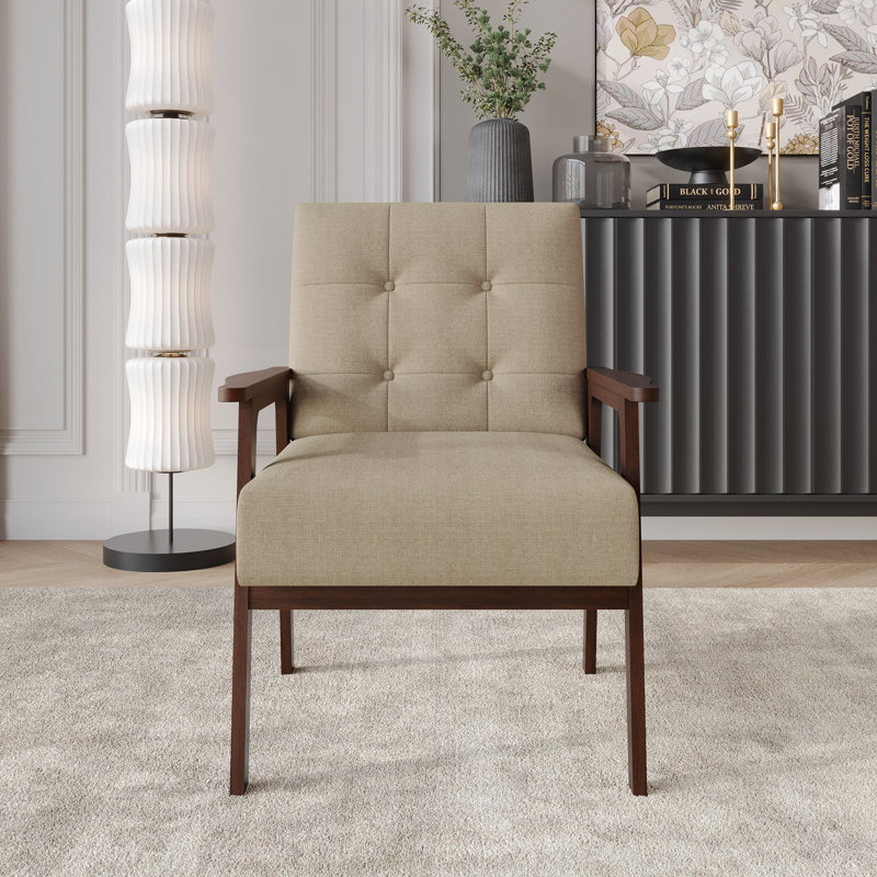 Chaise d'appoint en lin beige, Beige