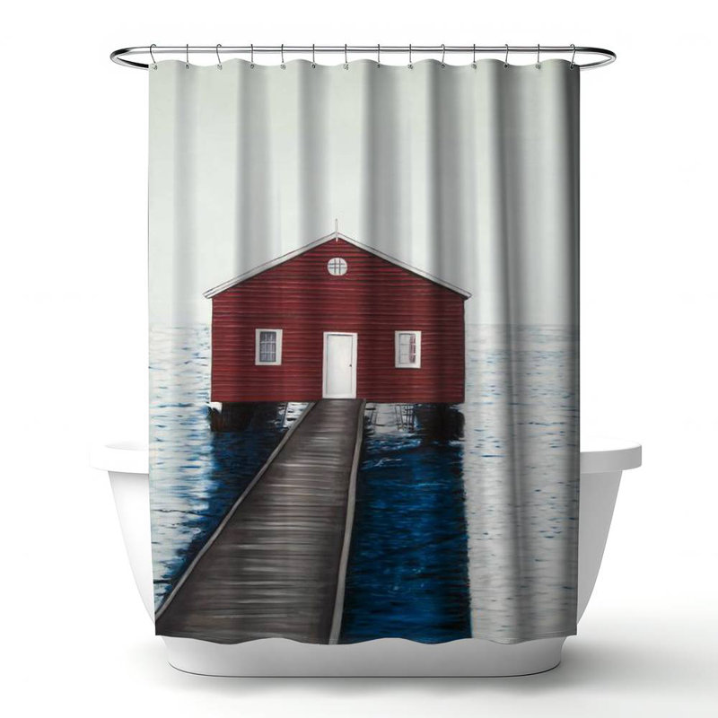 Shower Curtain CO153 – Polyester Shower Curtain, Dye Sublimation Print, 71" W × 74" L
