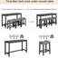 Table de bar avec chaises et prise de courant en gris foncé. Fabrication, coussins en mousse souple et ports type-c derrière le canapé, pieds en bois stables, port-751976380