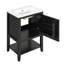 Meuble-lavabo noir 20 po avec lavabo, armoire, porte à fermeture douce, support de rangement et tablette ouverte | Idée cadeau-2077188585