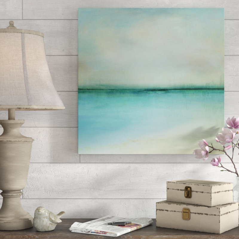 «Cool Ocean» par Guseul Park - impression, H 30 po x l 30 po x 1,5 po, Couche de verre