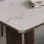 Ensemble de table de salle à manger en bois massif et en pierre frittée-102629599