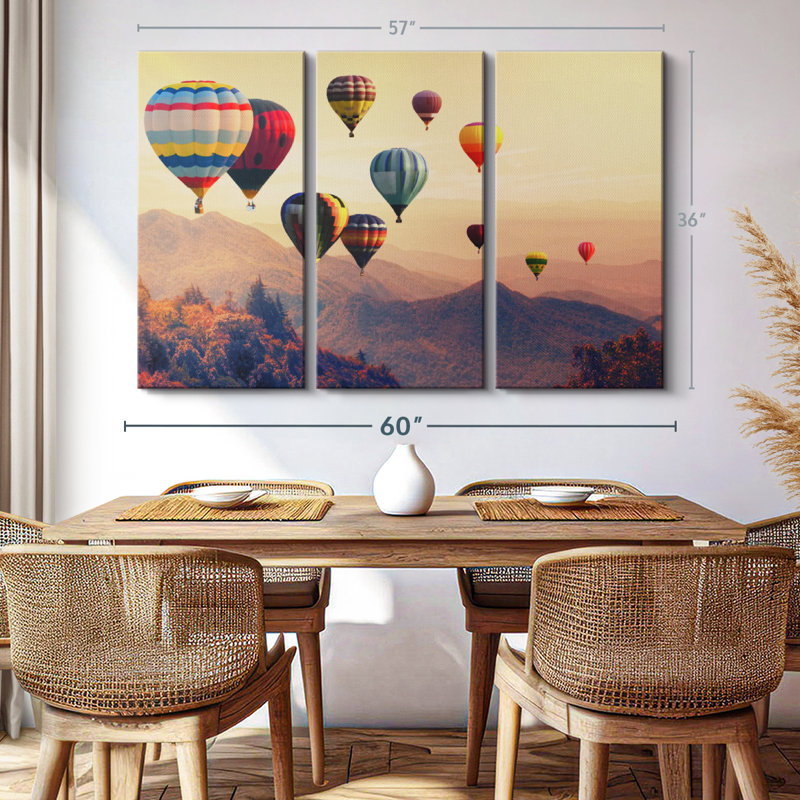 " Sunset Hot Air Balloons " on, 36" H x 57" W