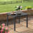 Square Metal Outdoor Side Table With Slatted Tabletop, Powder-coated Frame