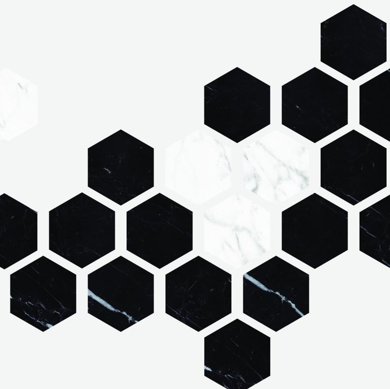 Rouleau géométrique hexagonal, l 96 po x L 144 po, Noir / Blanc