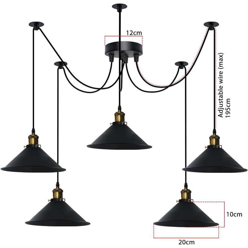 5 - Light Cone Pendant, Navy Blue