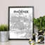 « phoenix city map », reproduction d’impression sur affiche en tons-31735016
