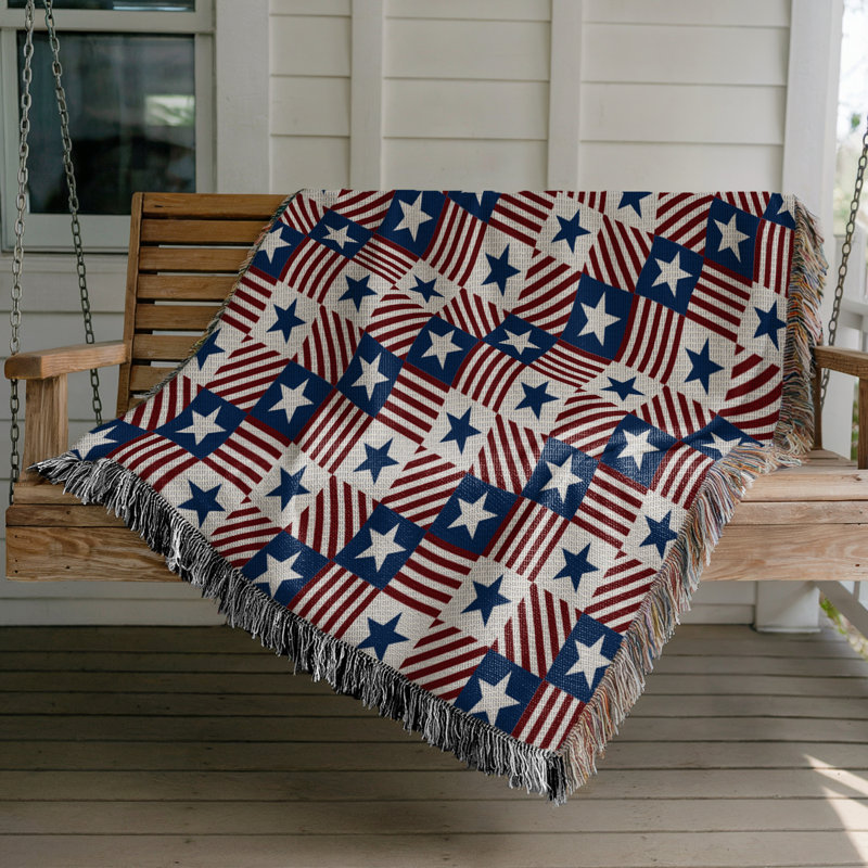 Jeté en coton Independence Day, 60 po x 80 po