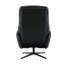 Fauteuil d'appoint pivotant noir avec repose-pieds