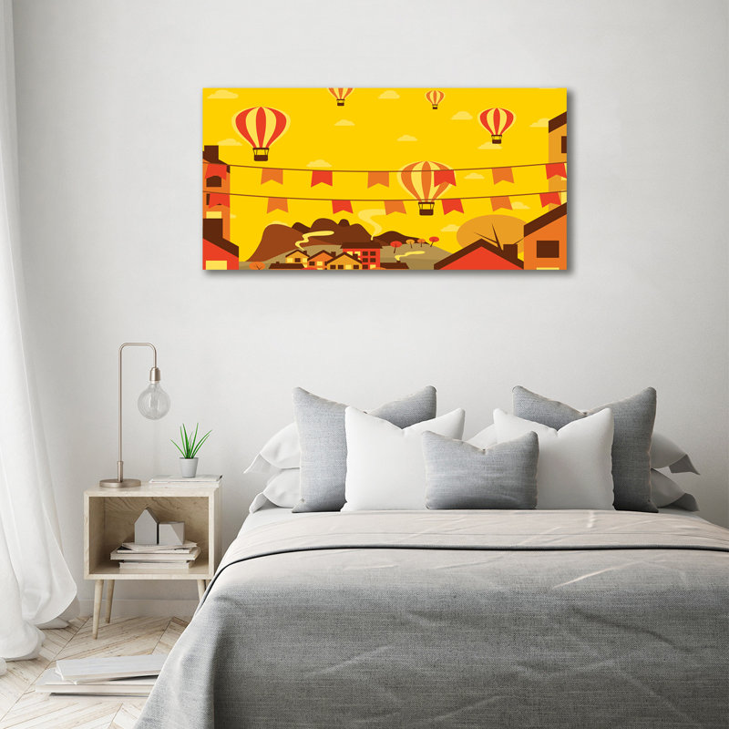Balloons over the City 1 Piece Wrapped Canvas Wall Art