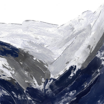 Abstract Winter Mountains by Josie George — Landscape Wall Art — 36 × 36 Framed Print (Natural)