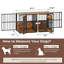 Cage à chien double de 47,2 pouces avec porte latérale, structure en métal lourd et en bois.