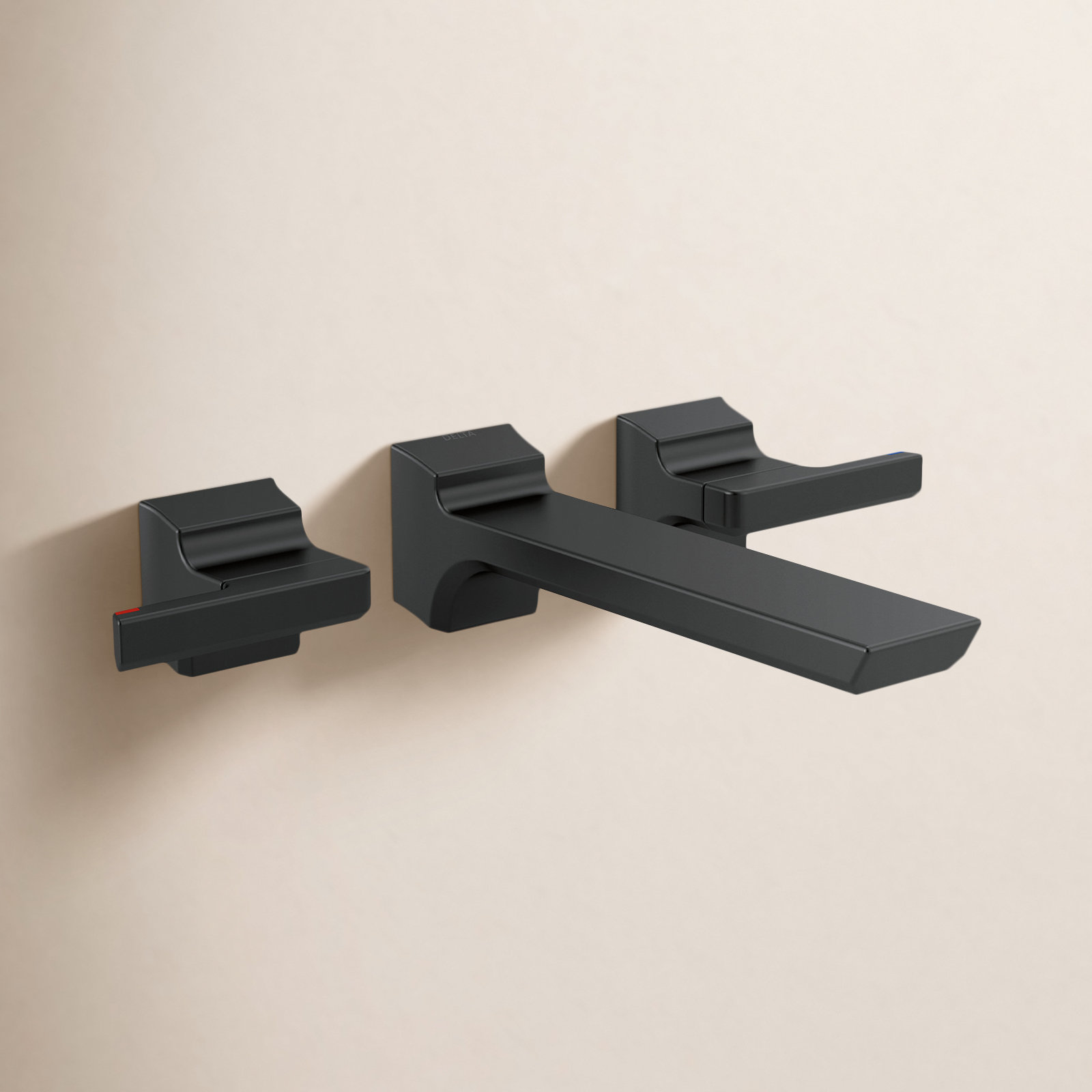 Pivotal® Double-Handle Wall Bathroom Faucet, Matte Black