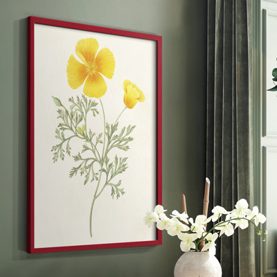 «Flowers of the Seasons», reproduction encadrée en bois massif