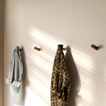 Latitude Run® Coat Hooks For Wall, Oak Wood Wall Hooks With 5 Swivel  Foldable Arms, 12'' Length Wall Coat Rack Hat Hooks,Oak