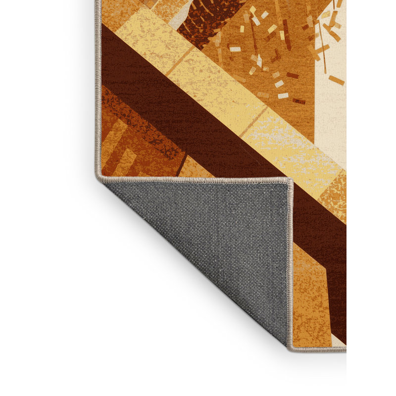 Soft Plush Eckman Parade Float Modern Abstract Area Rug in Beige – Beige Binding, 2x5
